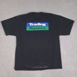 Vintage Discovery‎ Channel TLC Trading Spaces T-Shirt Large Black Short Sleeve
